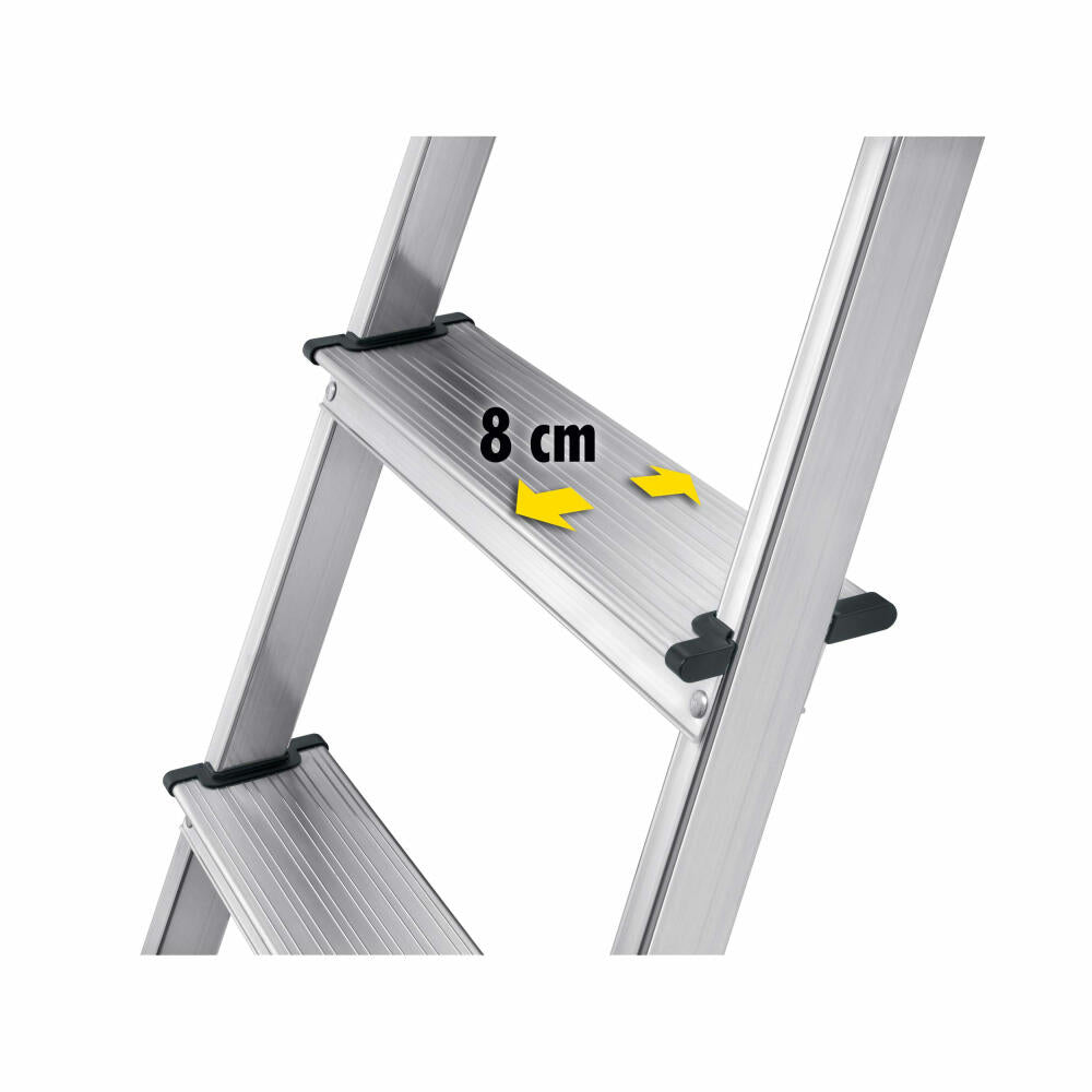 Hailo safety stepladder L60 StandardLine, folding ladder, ladder, aluminum, silver, 3 steps, 8160-307