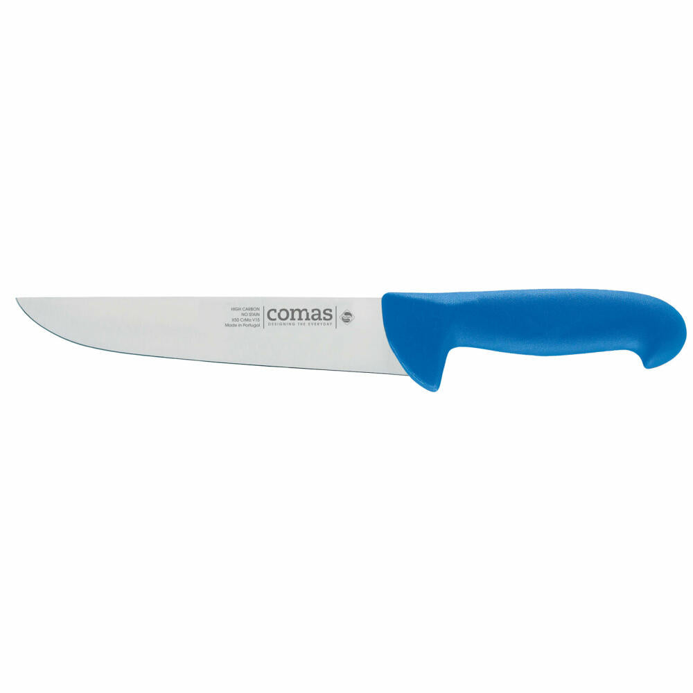 Comas butcher knife carbon, butcher knife, steel, PP, blue, 20 cm blade, 10100