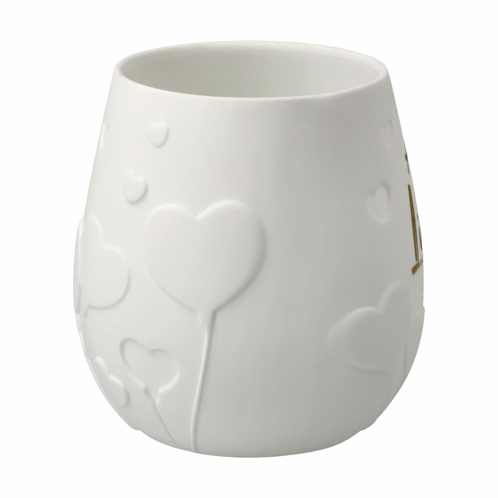 Goebel Windlicht Alles Liebe!, Teelichthalter, Biskuit-Porzellan, Weiß, 10 cm, 23123401