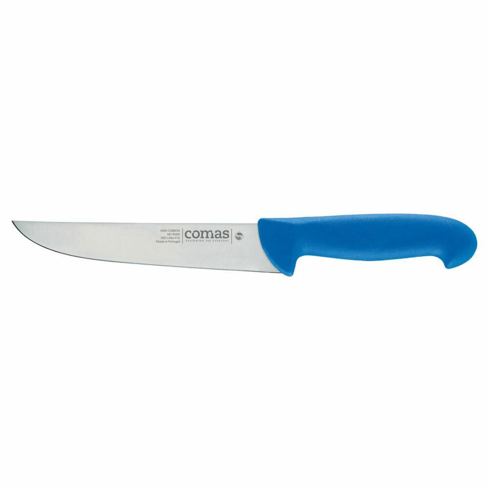 Comas butcher knife carbon, butcher knife, steel, PP, blue, 24 cm blade, 10101