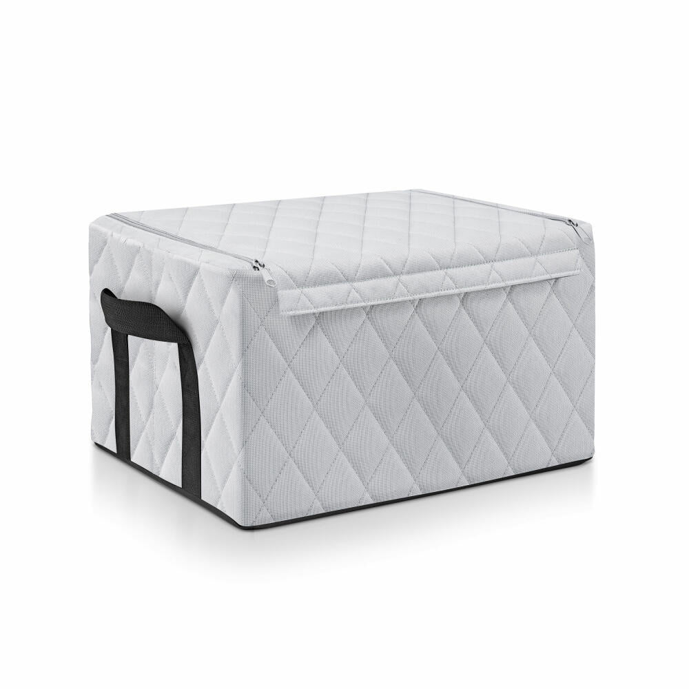 reisenthel storagebox M, storage box, recycled polyester fabric, Rhombus Light Grey, 30 L, FS7060