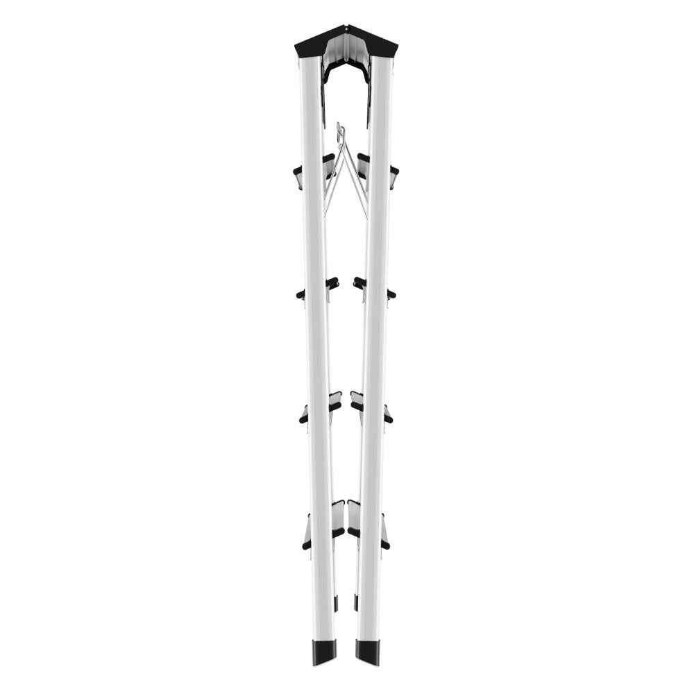 Hailo Stehleiter D60 StandardLine, Alu-Sicherheits-Doppelstufenleiter, Aluminium, Silberfarben, 2x5 Stufen, 8655-007