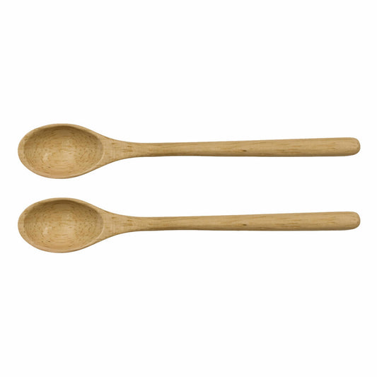 ASA Selection wood 2er Set Löffel, Holzbesteck, Holzlöffel, Gummibaumholz, Natur, 15 cm, 53921970