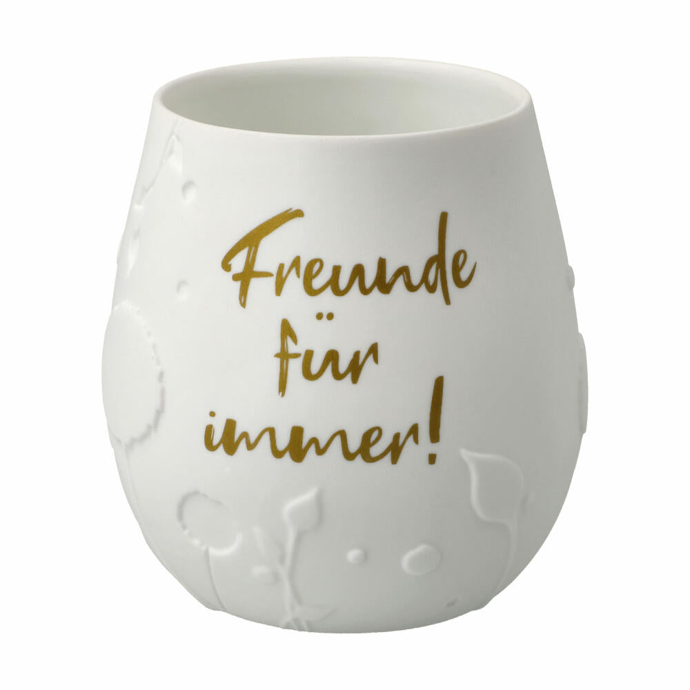 Goebel Windlicht Freunde für immer!, Teelichthalter, Biskuit-Porzellan, Weiß, 10 cm, 23123421