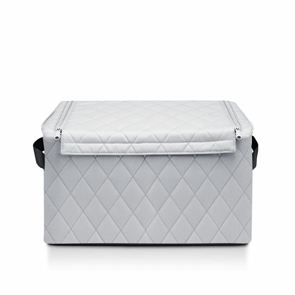 reisenthel storagebox M, storage box, recycled polyester fabric, Rhombus Light Grey, 30 L, FS7060