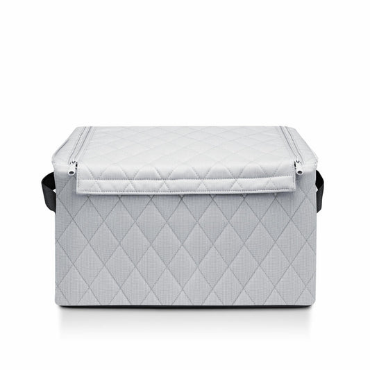 reisenthel storagebox M, storage box, recycled polyester fabric, Rhombus Light Grey, 30 L, FS7060