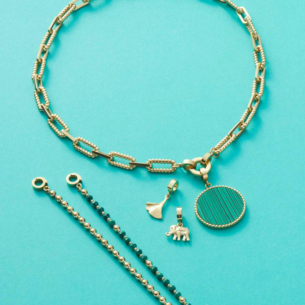 Leonardo Jewels Halskette Moni Clip&Mix, Kette, Halsschmuck, Edelstahl, Golden, 43 cm, 022232