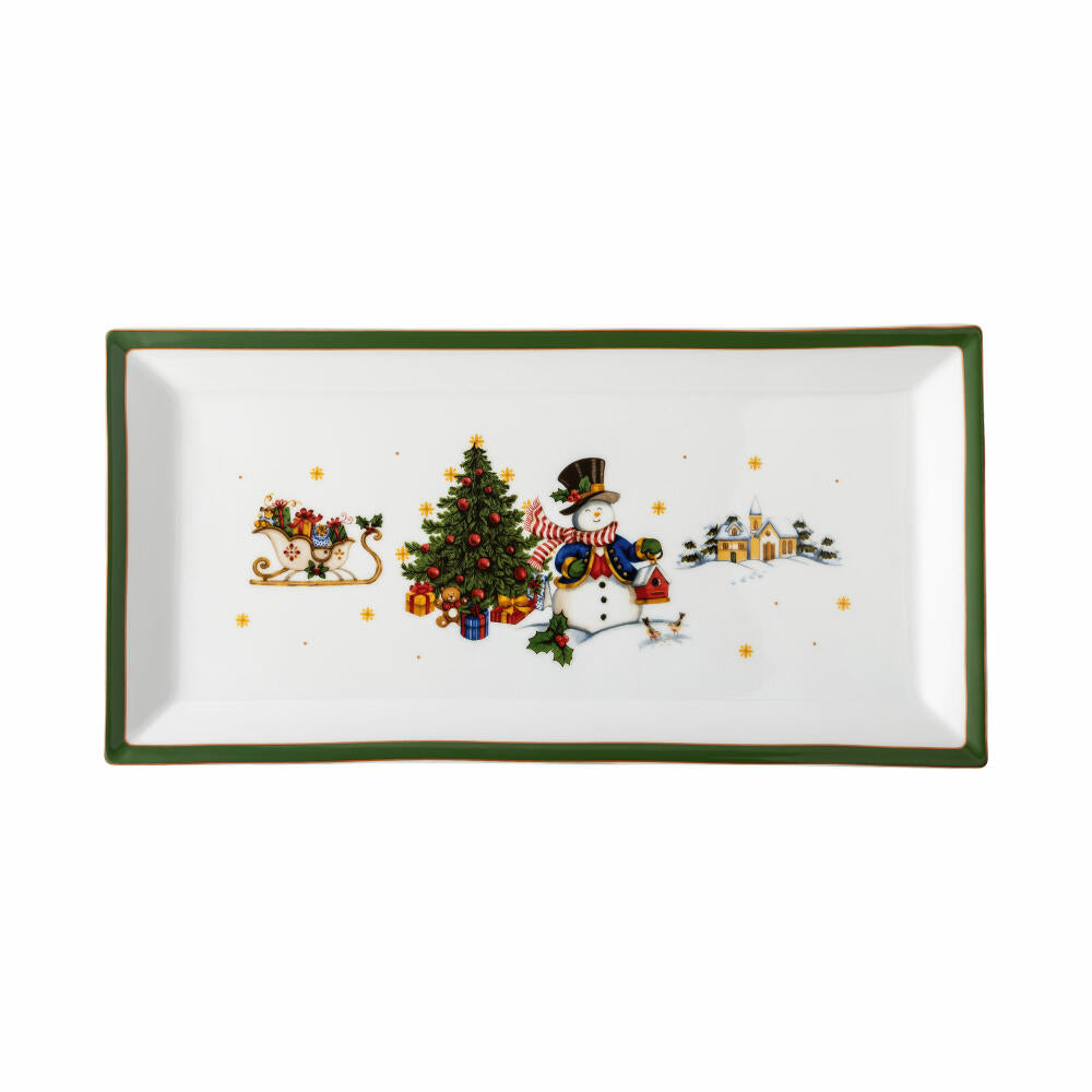 Hutschenreuther Square Plate Happy Wintertime Green, Serving Plate, Porcelain, Multi-Coloured, 36 cm, 02488-727472-12936