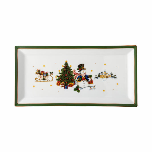 Hutschenreuther Platte eckig Happy Wintertime Green, Servierplatte, Porzellan, Mehrfarbig, 36 cm, 02488-727472-12936