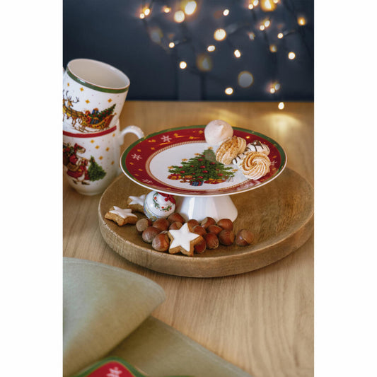 Hutschenreuther cake plate on foot small Happy Wintertime, cake stand, porcelain, multicolored, 21 cm, 02488-727470-12816