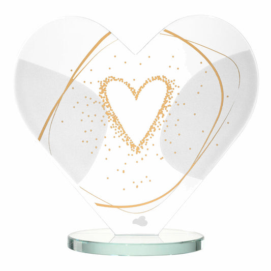 Leonardo Herzobjekt Emozione Herz, Deko-Objekt, Dekoration, Geschenk, Valentinstag, Kalk-Natron Glas, H 18.6 cm, 022193
