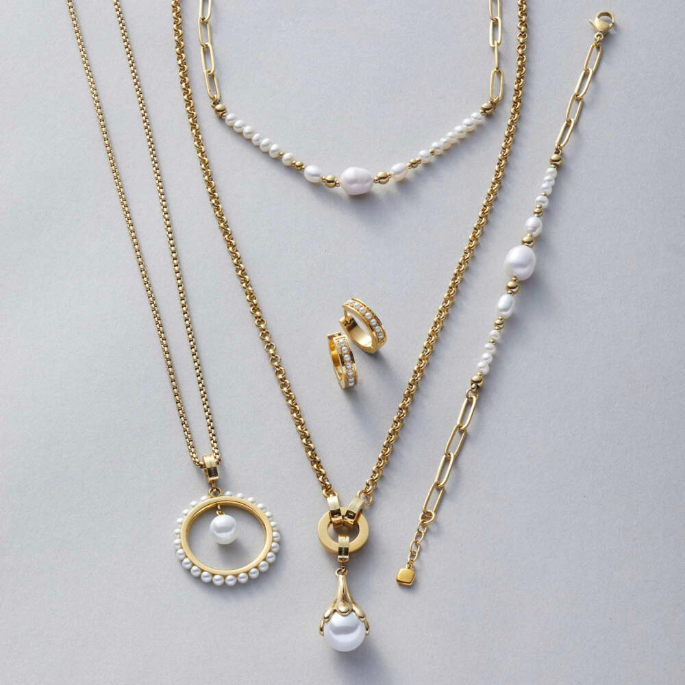 Leonardo Jewels Halskette Inka, Kette, Modeschmuck, Halsschmuck, Edelstahl, Golden, 022062