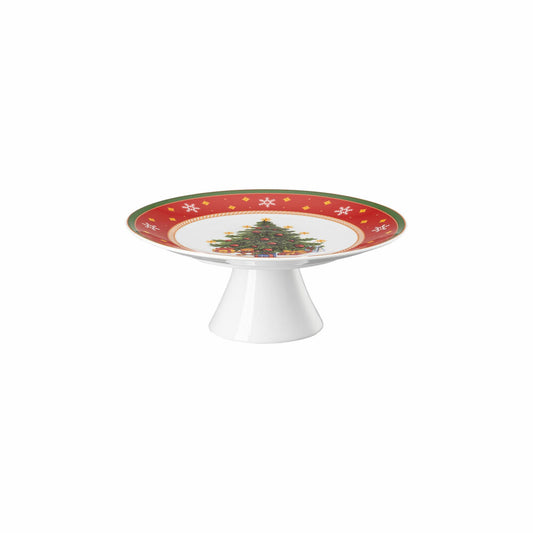 Hutschenreuther cake plate on foot small Happy Wintertime, cake stand, porcelain, multicolored, 21 cm, 02488-727470-12816