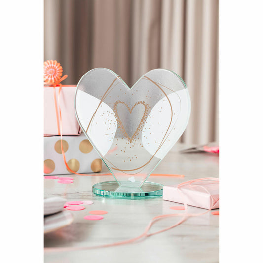 Leonardo Herzobjekt Emozione Herz, Deko-Objekt, Dekoration, Geschenk, Valentinstag, Kalk-Natron Glas, H 18.6 cm, 022193