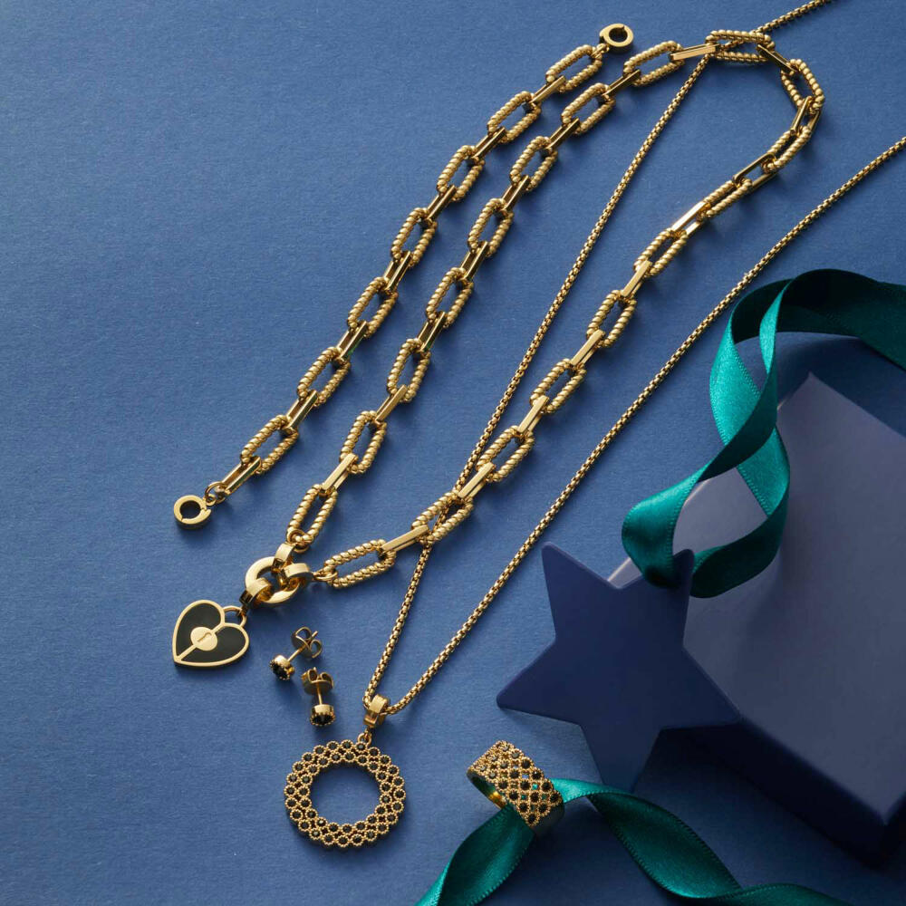 Leonardo Jewels Halskette Moni Clip&Mix, Kette, Halsschmuck, Edelstahl, Golden, 43 cm, 022232