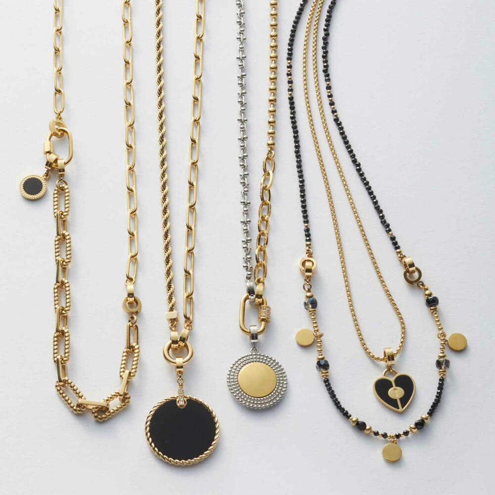 Leonardo Jewels Pendant Ginella Clip&amp;Mix, Chain Pendant, Stainless Steel, Black, 022200