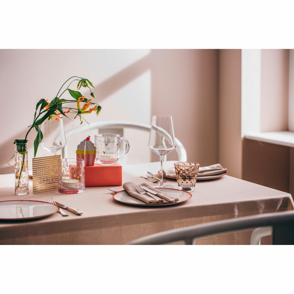 Leonardo Solifleurvase Emozione Glückwunsch, Blumenvase, Glasvase, Dekovase, Vase, Kalk-Natron Glas, H 16.6 cm, 022205