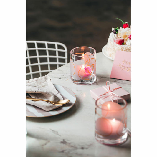 Leonardo Tischlicht Emozione Herz, Teelichthalter, Kerzenhalter, Windlicht Teelicht, Glas, H 10.7 cm, 022190