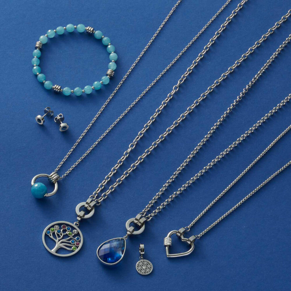 Leonardo Jewels Halskette Noce, Kette, Modeschmuck, Schmuck, Edelstahl, Blau, 022047