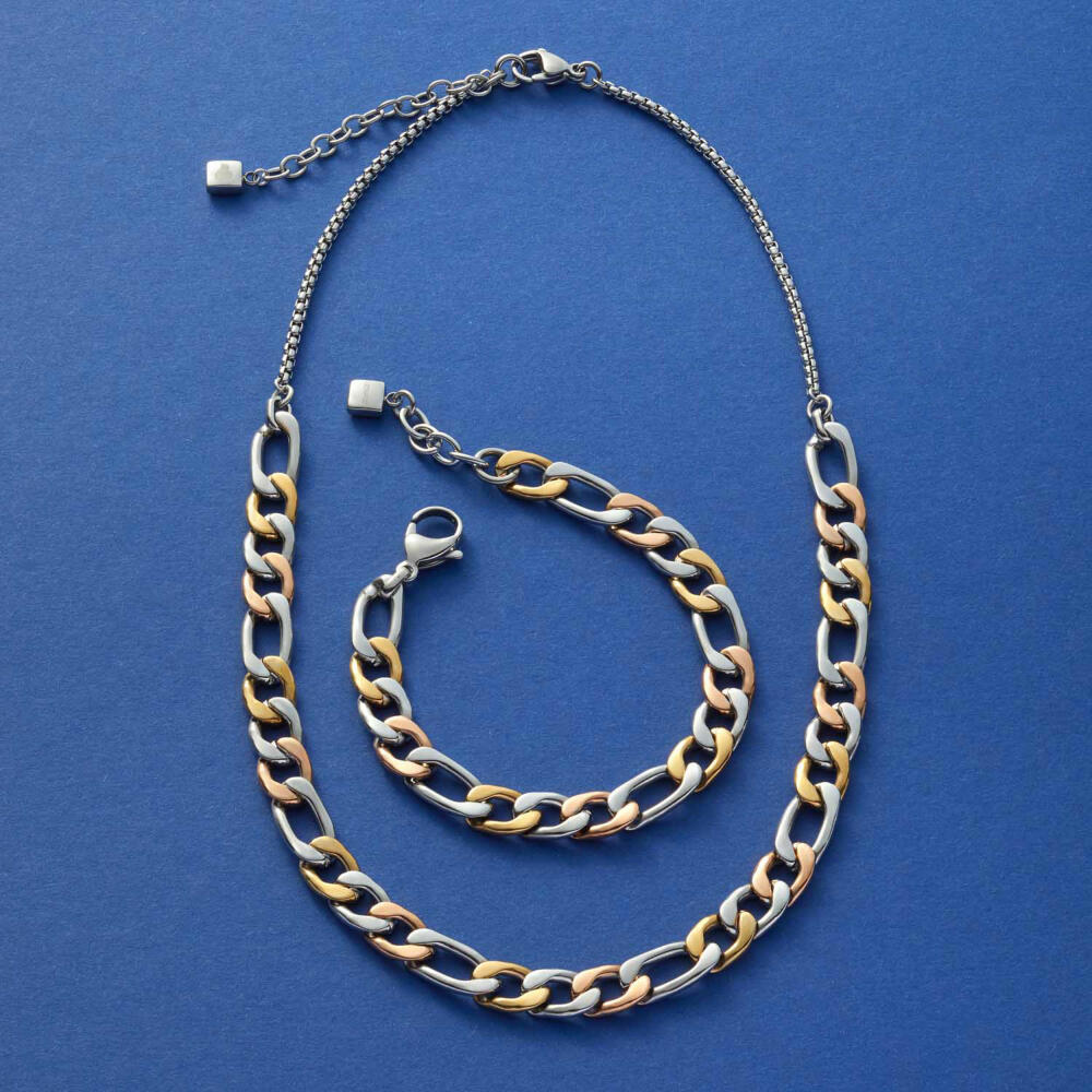 Leonardo Jewels Halskette Tricolore, Kette, Halsschmuck, Edelstahl, Tricolor, 022068