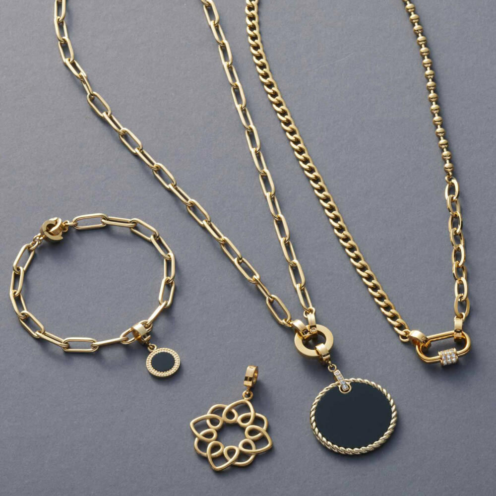 Leonardo Jewels Pendant Ginella Clip&amp;Mix, Chain Pendant, Stainless Steel, Black, 022200