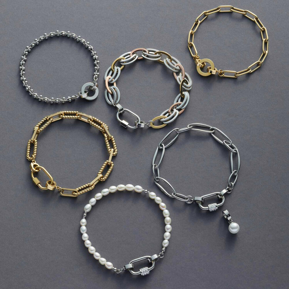 Leonardo Jewels Armband Moni Clip&Mix, Armreif, Armschmuck, Edelstahl, Golden, 022233