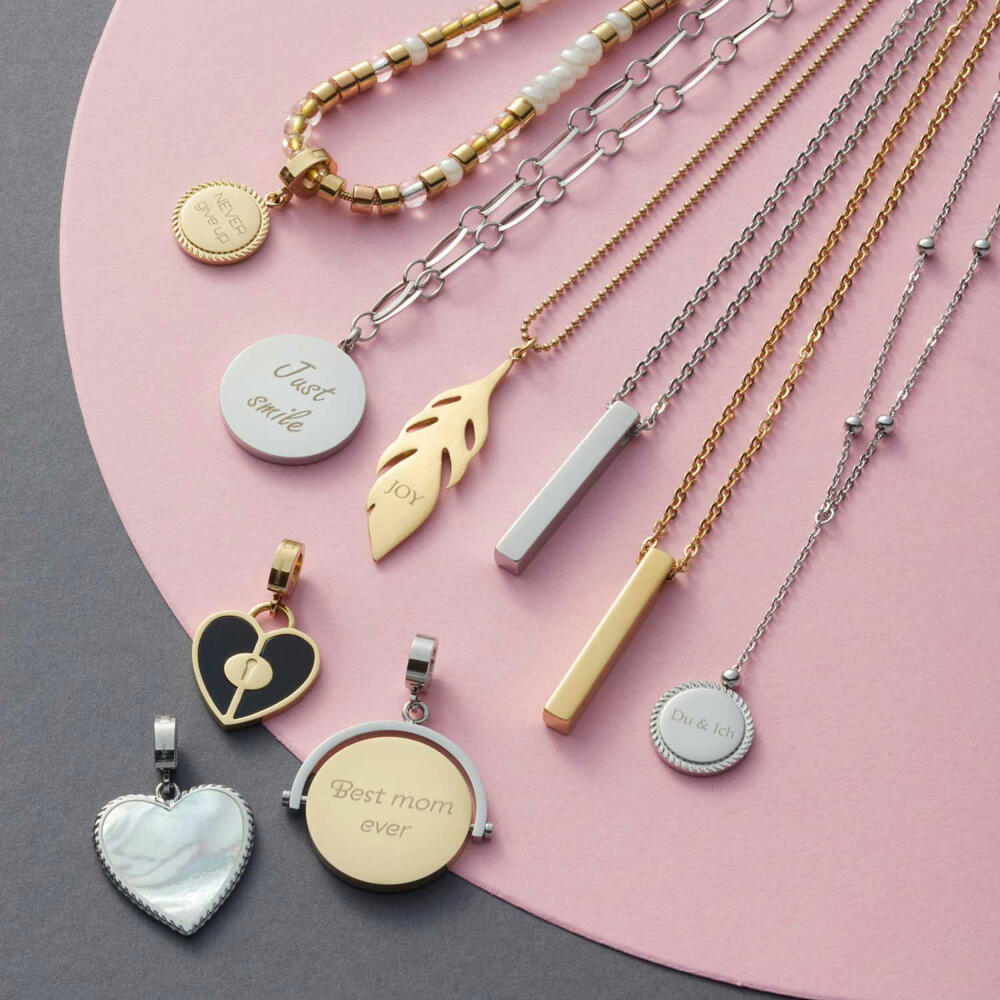 Leonardo Jewels Pendant Caya Clip&amp;Mix, Chain Pendant, Stainless Steel, Silver, 022199