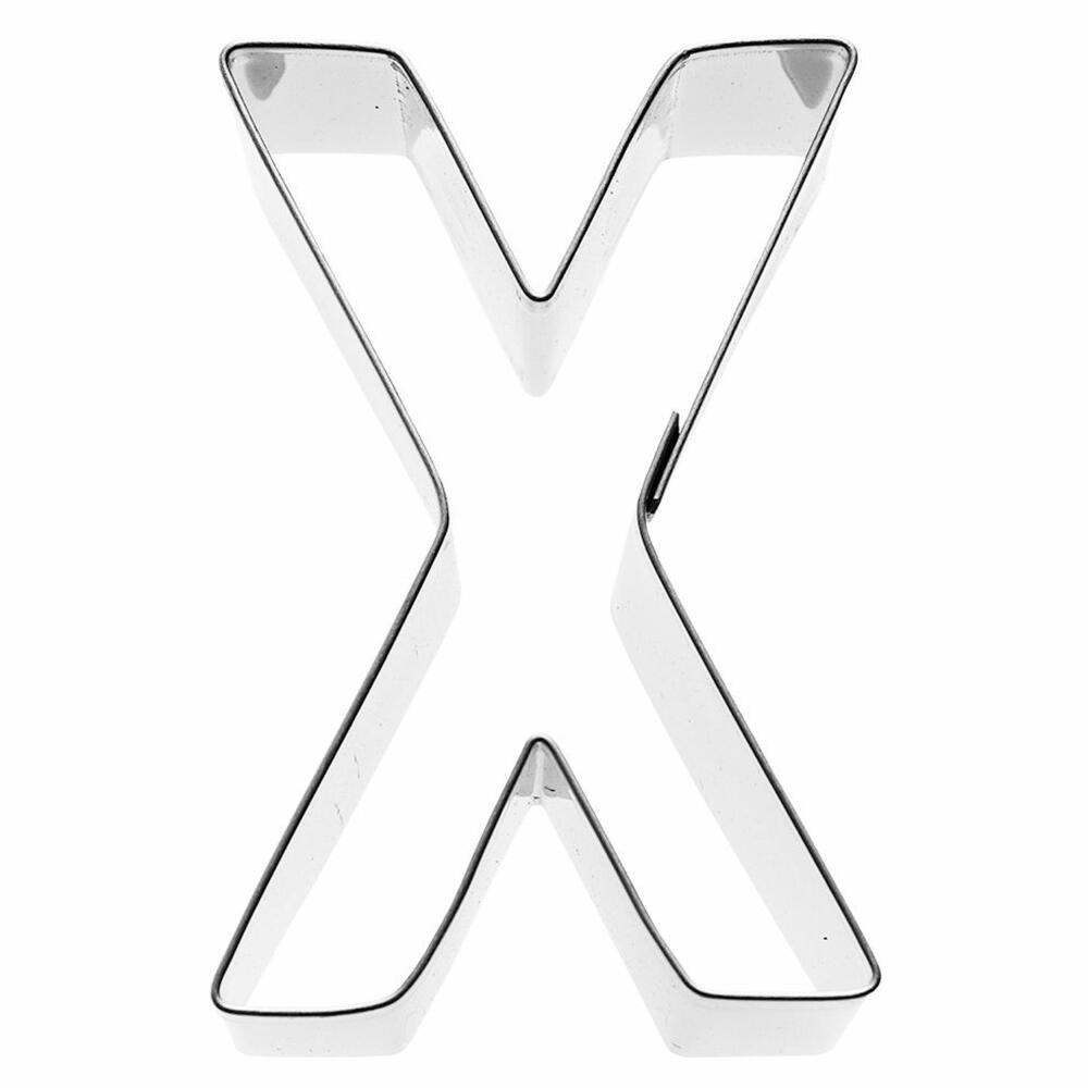 Birkmann cookie cutter letter X, cookie cutter, cookie mold, biscuit, cookies, stainless steel, 6 cm, 196520