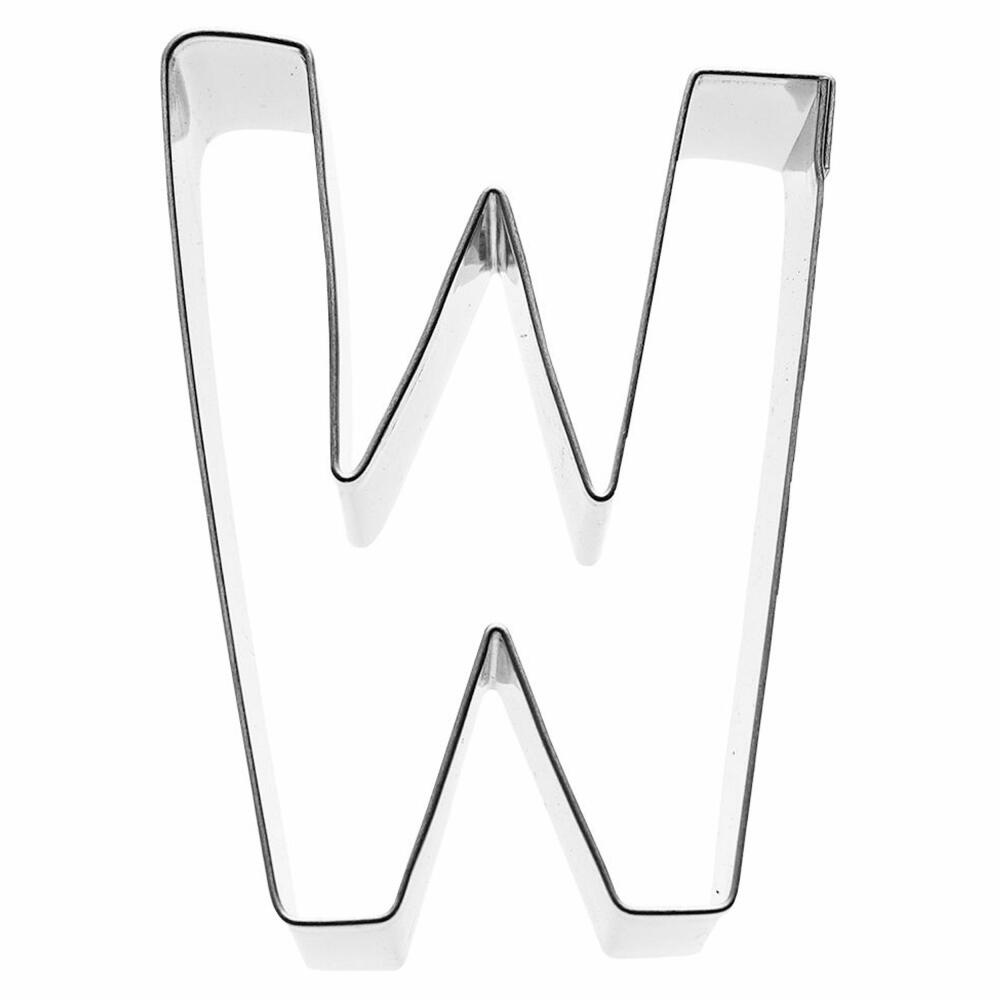 Birkmann cookie cutter letter W, cookie cutter, cookie mold, biscuit, cookies, stainless steel, 6 cm, 196513