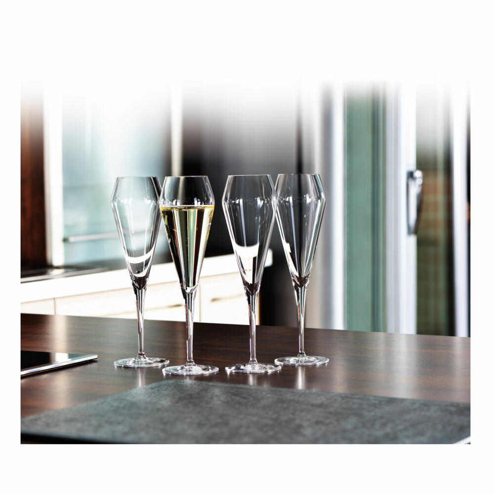Spiegelau Willsberger Anniversary Champagnerkelch, 4er Set, Sektkelch, Proseccokelch, Sektglas, Proseccoglas, Champagnerglas, Kristallglas, 240 ml, 1416175