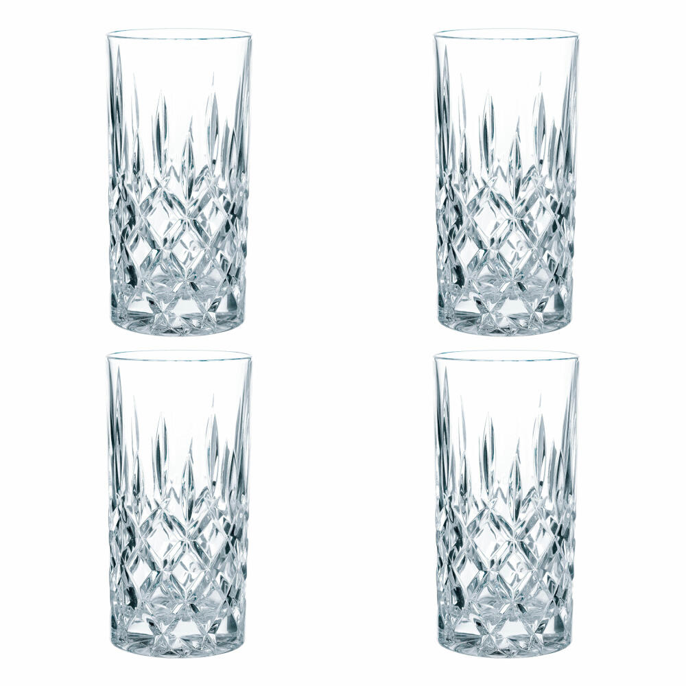 Nachtmann Noblesse long drink glass set, set of 8, water glass, juice glass, crystal glass, H 14.8 cm, 375 ml