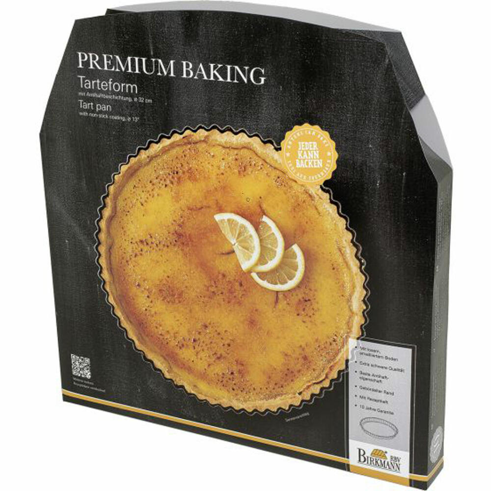 Birkmann Premium Baking Tarteform mit Losem Boden, Kuchenform, Backform, Backzubehör, Anithaft, 32 cm, 882126