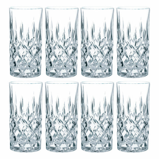 Nachtmann Noblesse Longdrinkglas Set, 8er Set, Wasserglas, Saftglas, Kristallglas, H 14.8 cm, 375 ml