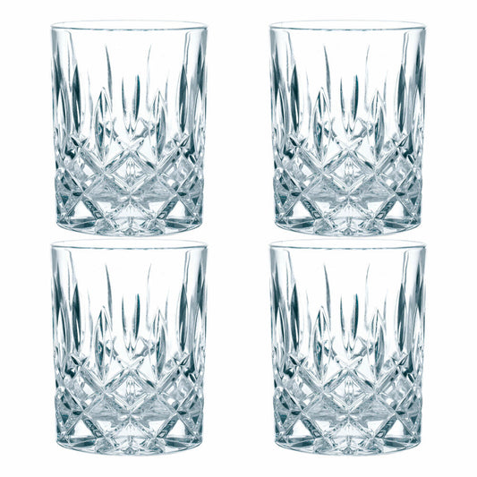 Nachtmann Noblesse whiskey cup set, set of 4, whiskey glass, tumbler, crystal glass, H 9.8 cm, 0089207-0