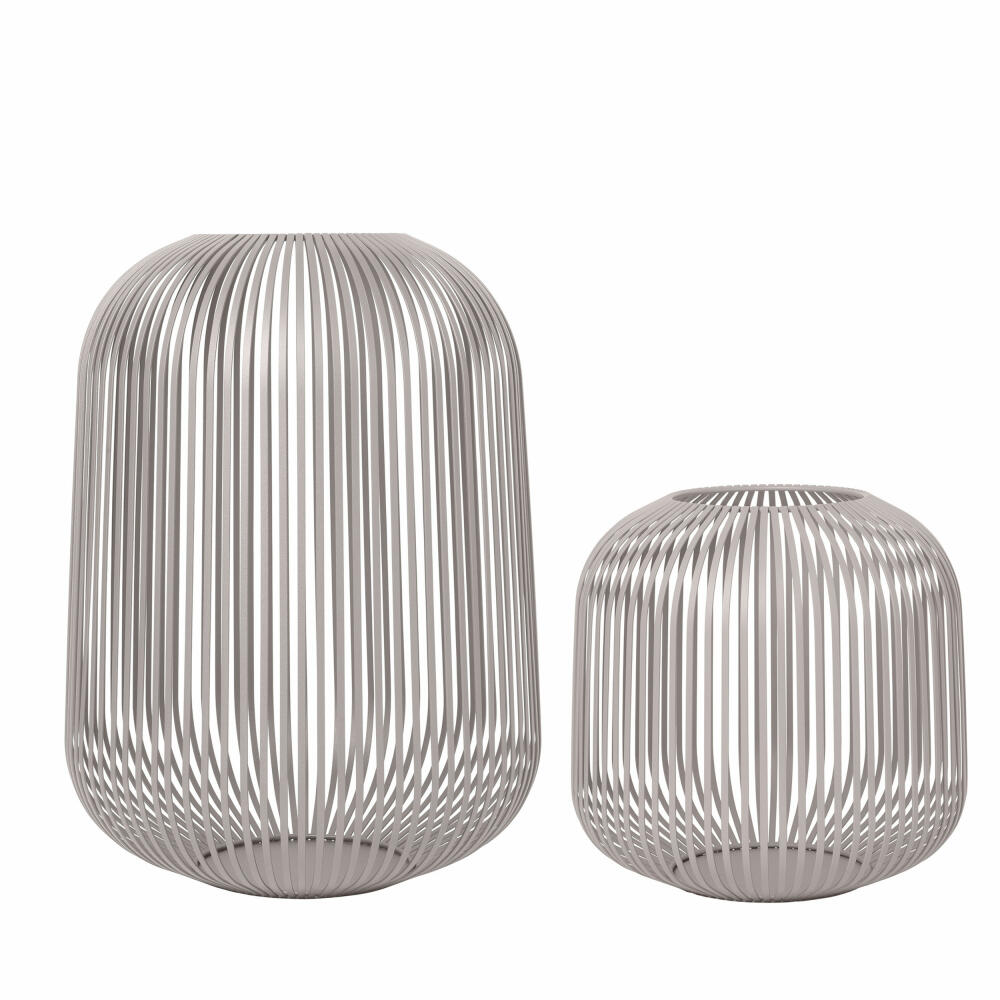 blomus -LITO- 2er Set Laterne aus hochwertigen Stahlstreben, wunderschöne Lichteffekte, Farbe Mourning Dove