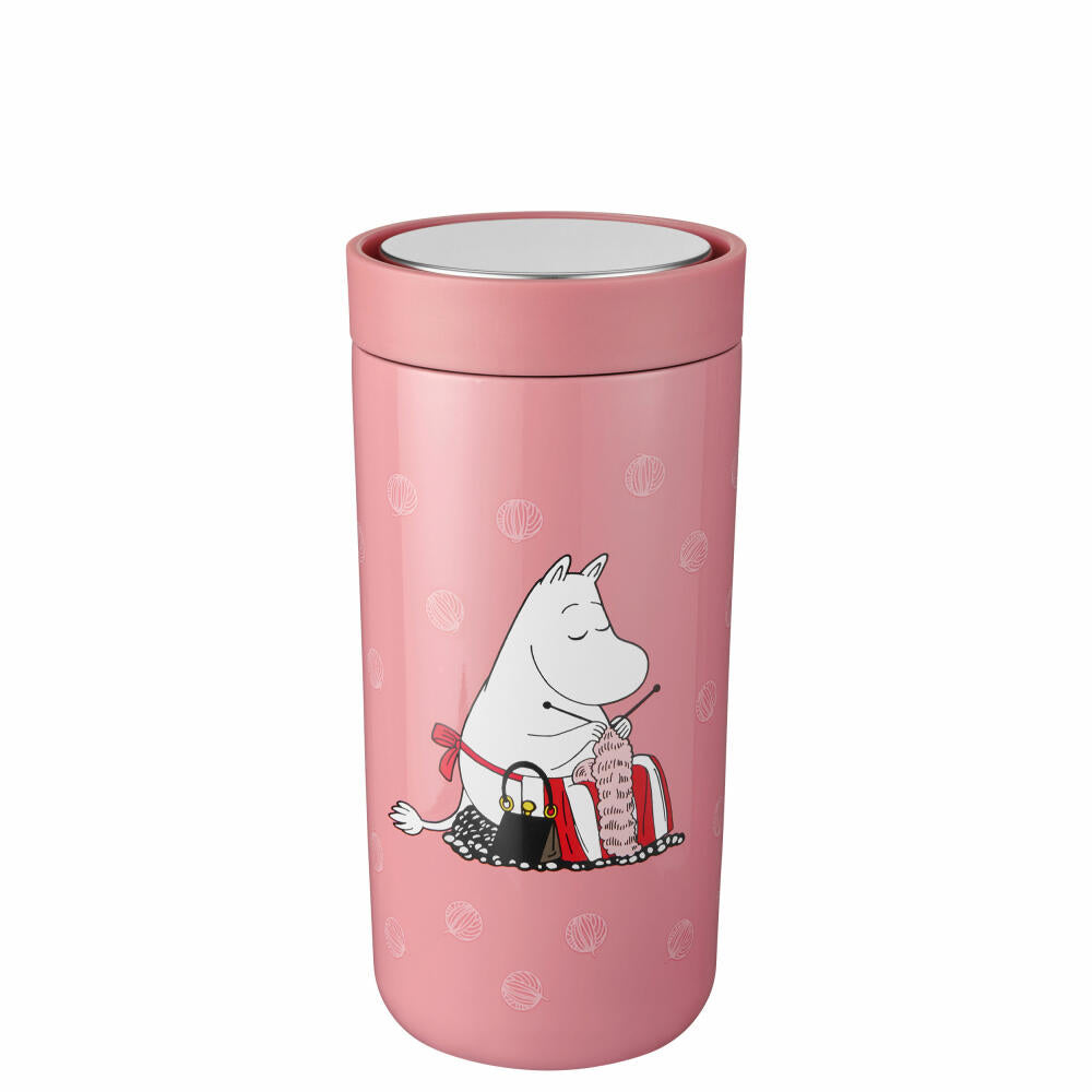 Stelton Thermo Mug To Go Click, stainless steel, plastic, Moomin knitting, 400 ml, 1371-11