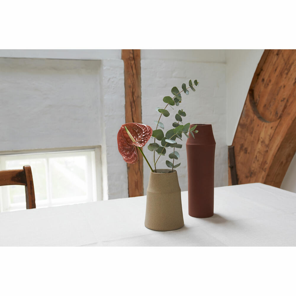 Knabstrup Vase Clay, Dekovase, Blumenvase, Steinzeug, Warm Sand, 18 cm, K1565