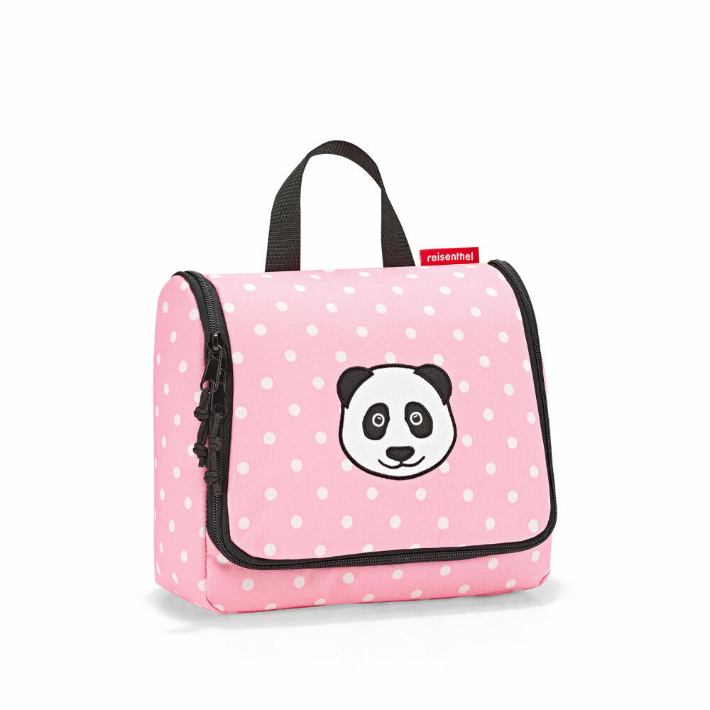 reisenthel toiletbag kids, toiletry bag, toiletry bag, bathroom bag, polyester fabric, Panda Dots Pink, 3 L, WH3072