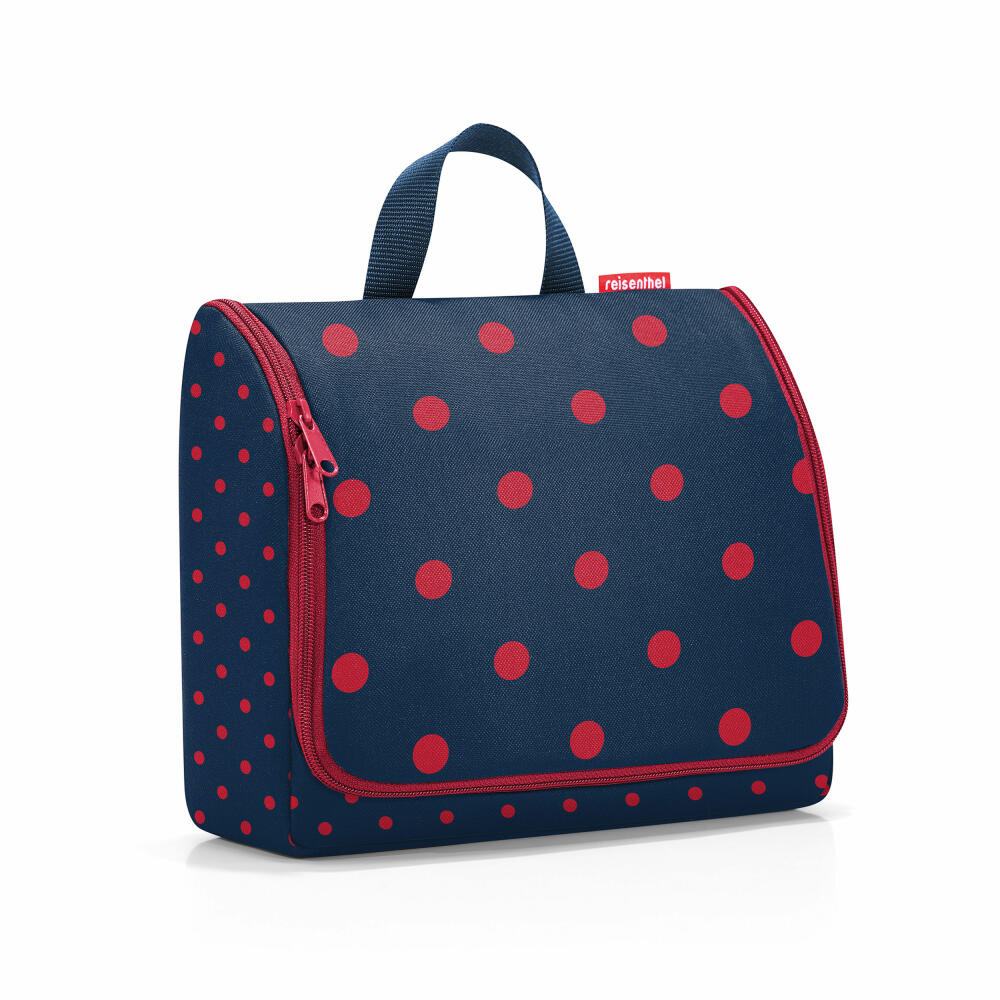 reisenthel toiletbag XL, Kulturtasche, Kulturbeutel, Kosmetiktasche, Waschtasche, Zum Aufhängen, Polyestergewebe, Mixed Dots Red, 4 L, WO3075