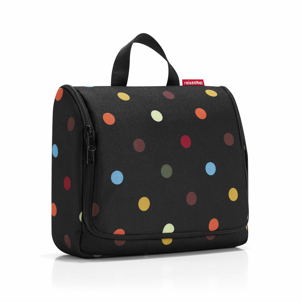 reisenthel toiletbag xl, kulturtasche, kosmetiktasche, waschtasche, schminktasche, dots / schwarz mit punkten, WO7009