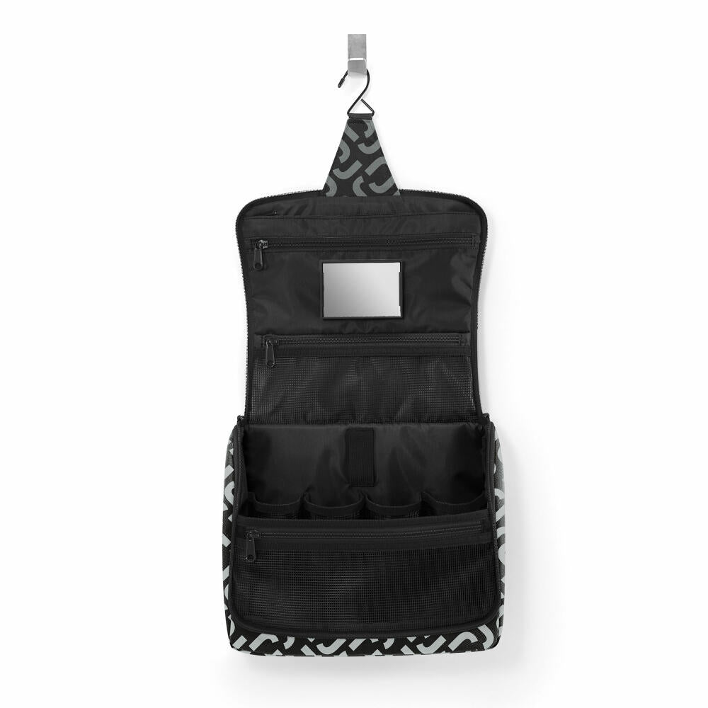 reisenthel toiletbag XL, Kulturtasche, Kulturbeutel, Kosmetiktasche, Waschtasche, Zum Aufhängen, Polyestergewebe, Signature Black, 4 L, WO7054