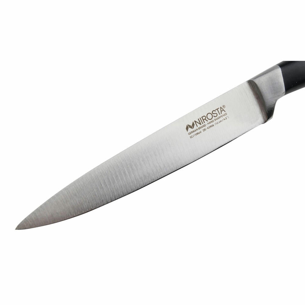 Nirosta vegetable knife Trinity, kitchen knife, stainless steel, POM, silver, black, 11.4 cm blade length, 43906