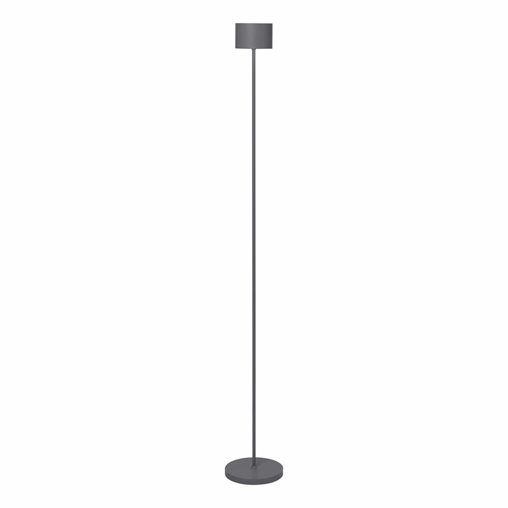 Blomus Mobile LED-Leuchte Farol Floor, dimmbar, USB-aufladbar, Aluminium matt pulverbeschichtet, Kunststoff, Warm Gray, 115 cm, 66129