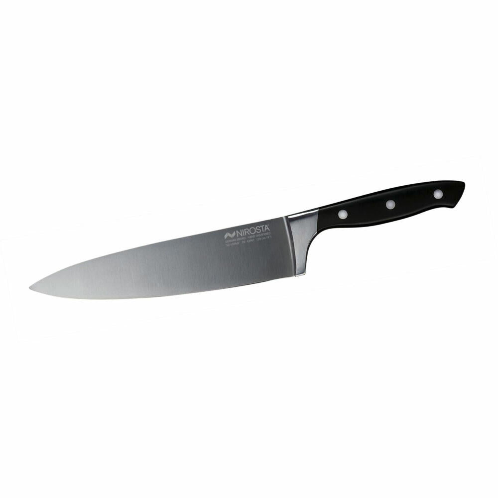 Nirosta chef's knife Trinity, kitchen knife, stainless steel, POM, silver, black, 20 cm blade length, 43901