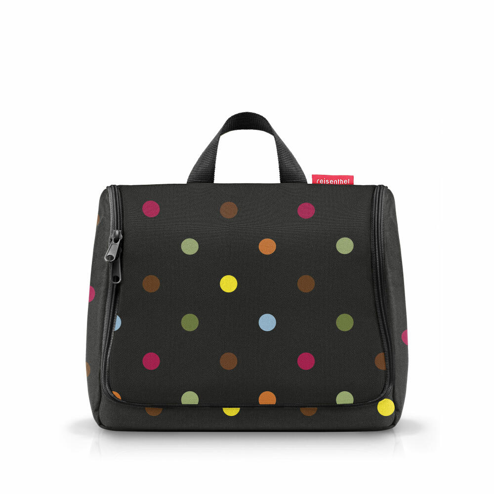 reisenthel toiletbag xl, kulturtasche, kosmetiktasche, waschtasche, schminktasche, dots / schwarz mit punkten, WO7009