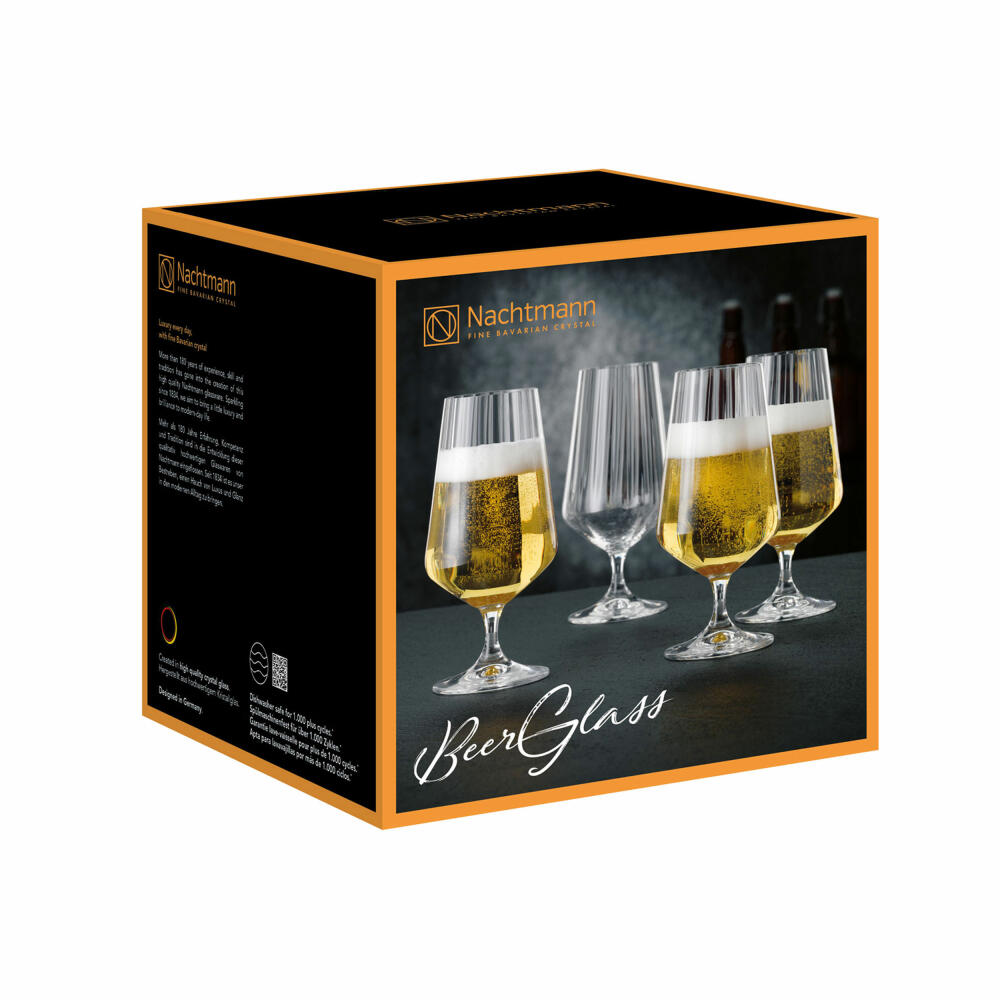 Nachtmann Bierglas 4er Set Celebration, Biertulpen, Kristallglas, Klar, 380 ml, 105226