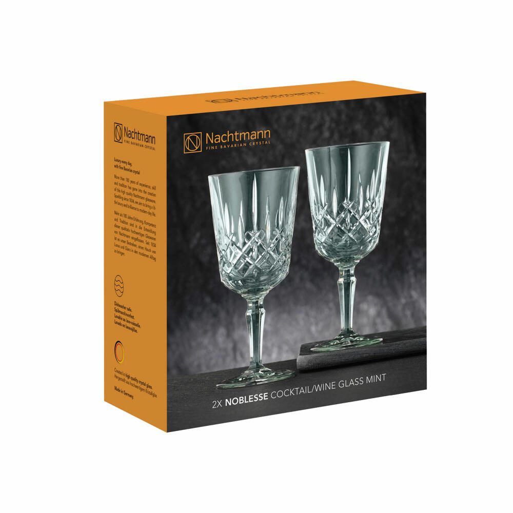 Nachtmann Cocktail/Wine Glass Set of 2 Noblesse, Crystal Glass, Mint, 355 ml, 105220