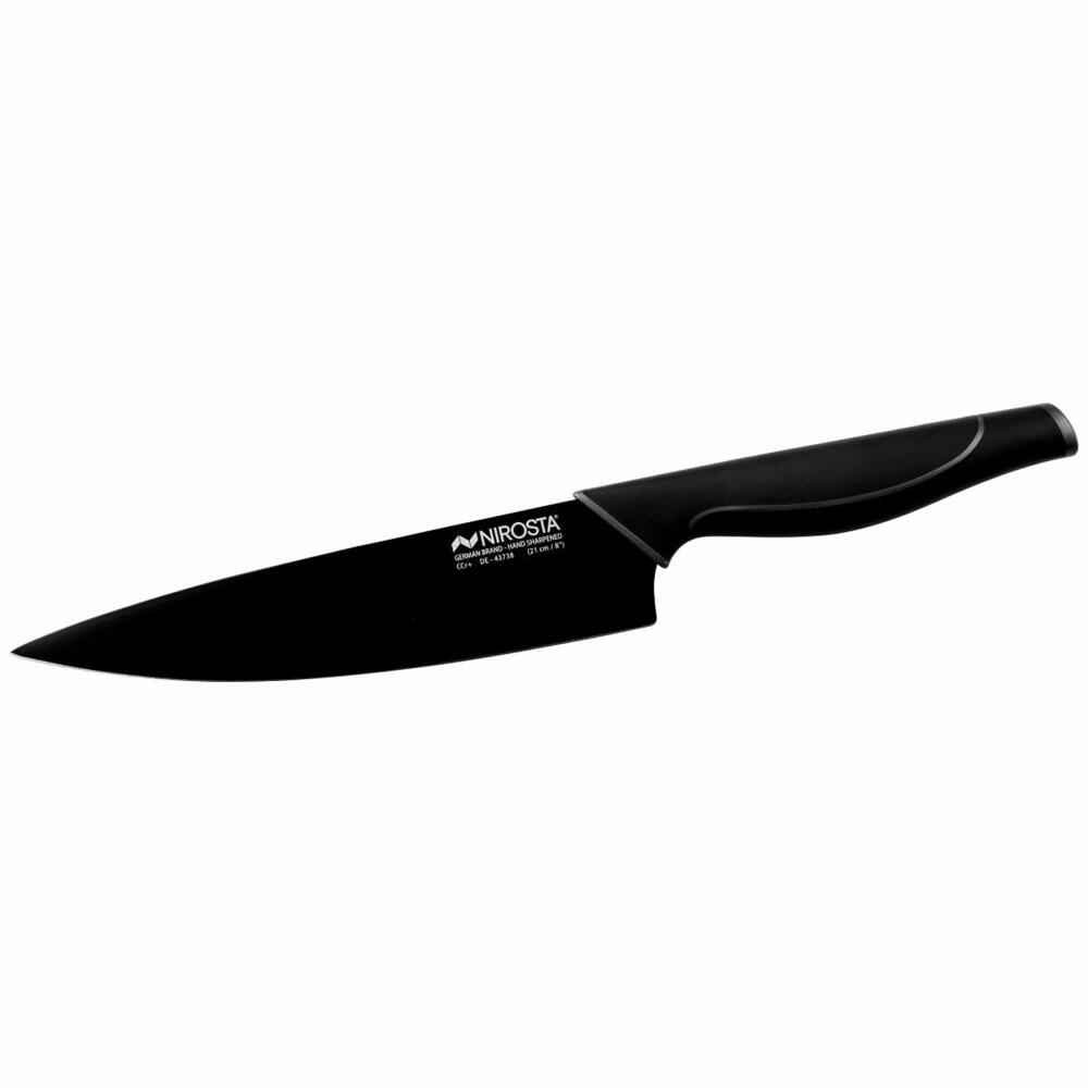 Nirosta chef's knife Wave, kitchen knife, stainless steel, plastic, black, 35 cm, 43738