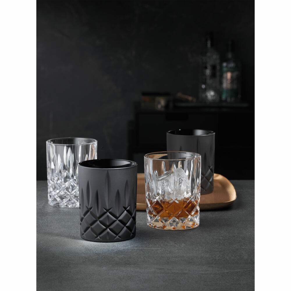 Nachtmann Noblesse whiskey tumblers, set of 2, tumblers, whiskey glass, crystal glass, black, 295 ml, 105394