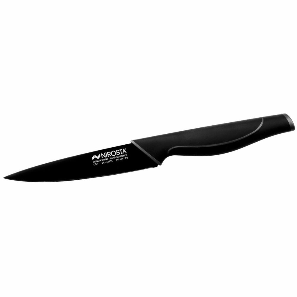 Nirosta Universalmesser Wave, Küchenmesser, Edelstahl, Kunststoff, Schwarz, 29 cm, 43735